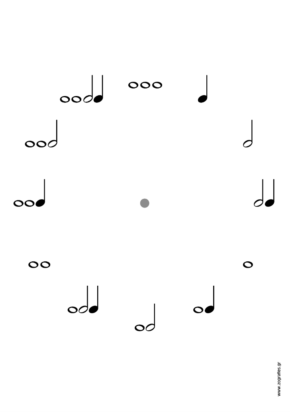 Ρυθμικές αξίες - Ρολόι με κινούμενους δείκτες / Χαρτοκοπτική