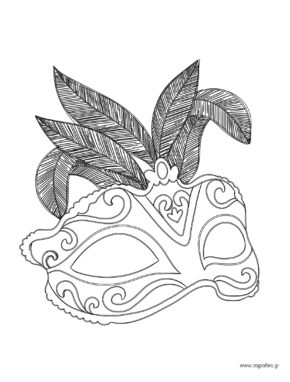 Μάσκα με φτερά / Ζωγραφική