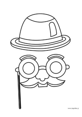 Μάσκα μουστάκι/γυαλιά/καπέλο - Καρναβάλι / Ζωγραφική