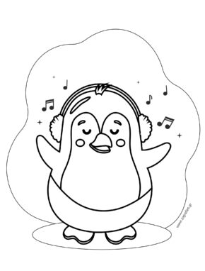 Πιγκουινάκι με ακουστικά / Ζωγραφική